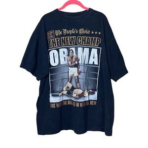 Barack Obama Graphic T Shirt Political History KO Boxing Ali 2008 Pro Power 3XL
